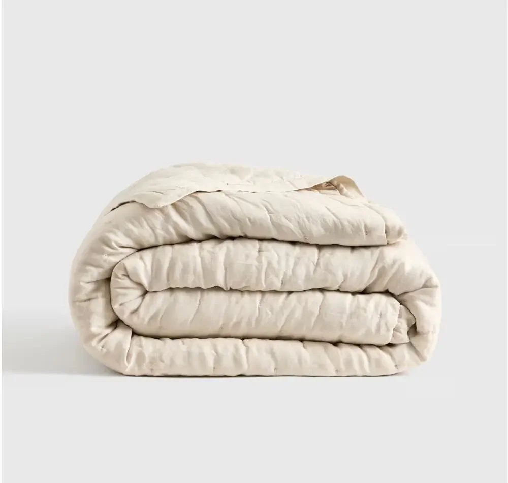 QUiNCE European Linen Dream Quilt KING/CAL KING in SAND